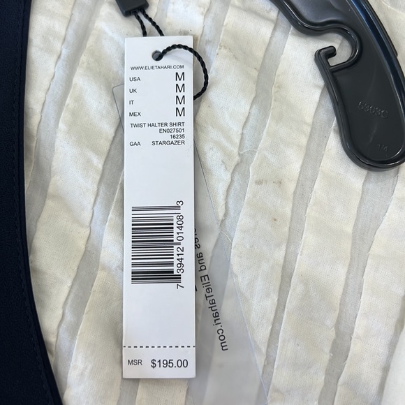 Elie Tahari set with leg navy satin pants and matching halter. Never worn. - Picture 5 of 5